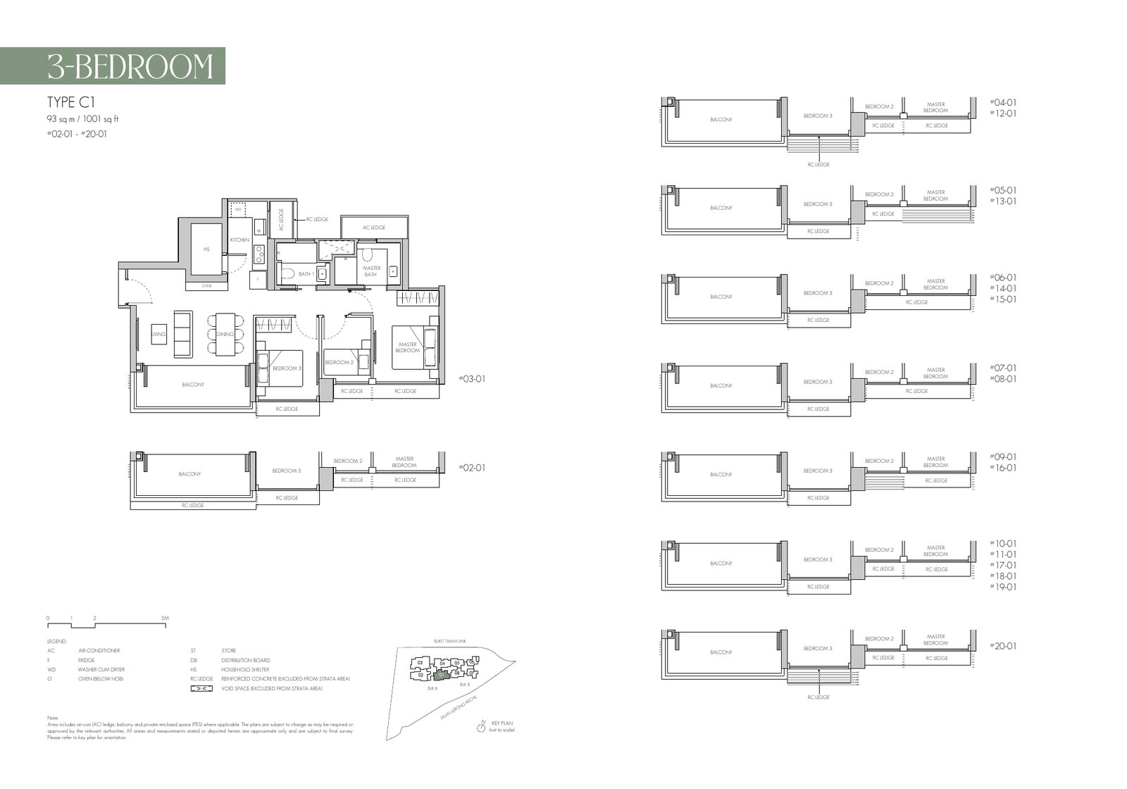 C1 · 1001 sqft